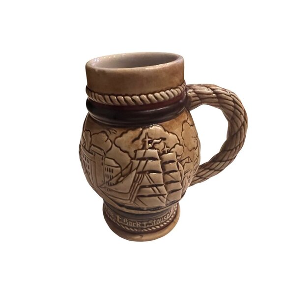 Vintage Avon Stein 1982 Handcrafted Brazil Nautical Ship Ceramic 4.5" Serial # - Picture 3 of 6